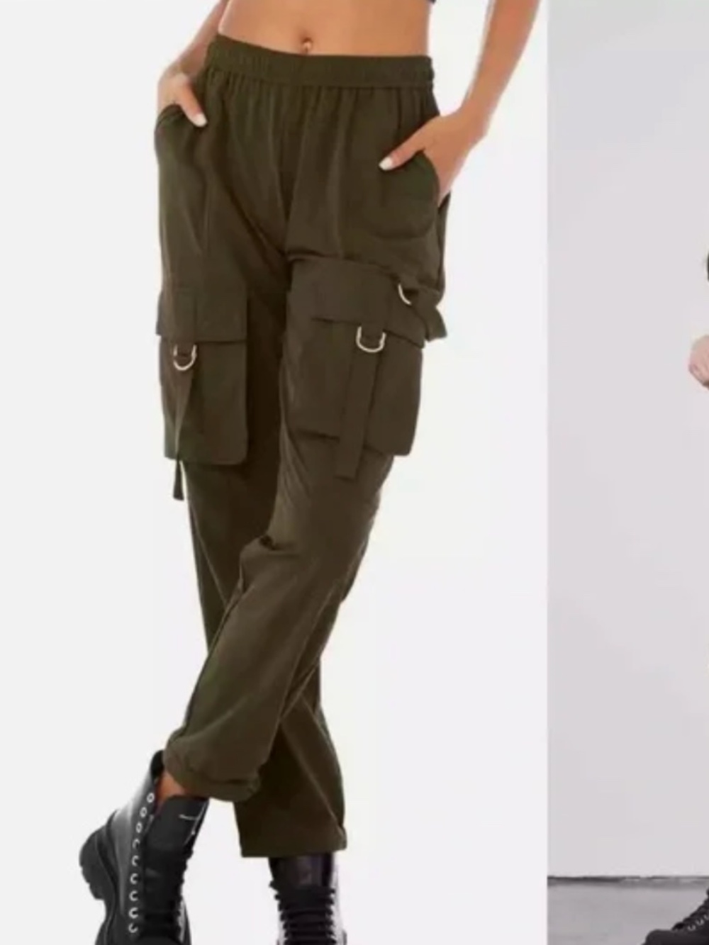 High-Waist City Wise Cargo Pants in Dark Olive by Alo Yoga - S
